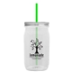 a translucent-green straw & clear lid & clear bottle 27 oz tritan(tm) clear mason jar with lid and straw