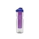 a clear bottle & reflex blue lid & translucent violet infuser champion - 28 oz transparent bottle with flip lid and large infuser