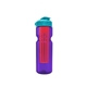 a transparent violet bottle & cyan lid & translucent red infuser champion - 28 oz transparent bottle with flip lid and large infuser