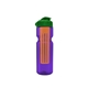 a transparent violet bottle & green lid & translucent orange infuser champion - 28 oz transparent bottle with flip lid and large infuser