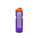 a transparent violet bottle & orange lid & translucent frost infuser champion - 28 oz transparent bottle with flip lid and large infuser