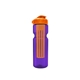 a transparent violet bottle & orange lid & translucent orange infuser champion - 28 oz transparent bottle with flip lid and large infuser