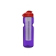 a transparent violet bottle & red lid & translucent frost infuser champion - 28 oz transparent bottle with flip lid and large infuser