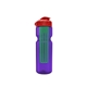 a transparent violet bottle & red lid & translucent green infuser champion - 28 oz transparent bottle with flip lid and large infuser