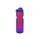 a transparent violet bottle & reflex blue lid & translucent red infuser champion - 28 oz transparent bottle with flip lid and large infuser