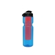 a transparent blue bottle & black lid & translucent red infuser champion - 28 oz transparent bottle with flip lid and large infuser