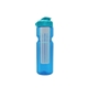 a transparent blue bottle & cyan lid & translucent frost infuser champion - 28 oz transparent bottle with flip lid and large infuser