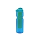 a transparent blue bottle & cyan lid & translucent green infuser champion - 28 oz transparent bottle with flip lid and large infuser