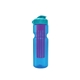 a transparent blue bottle & cyan lid & translucent violet infuser champion - 28 oz transparent bottle with flip lid and large infuser