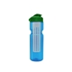 a transparent blue bottle & green lid & translucent frost infuser champion - 28 oz transparent bottle with flip lid and large infuser