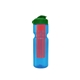 a transparent blue bottle & green lid & translucent red infuser champion - 28 oz transparent bottle with flip lid and large infuser