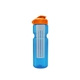 a transparent blue bottle & orange lid & translucent frost infuser champion - 28 oz transparent bottle with flip lid and large infuser