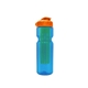 a transparent blue bottle & orange lid & translucent green infuser champion - 28 oz transparent bottle with flip lid and large infuser