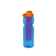 a transparent blue bottle & orange lid & translucent violet infuser champion - 28 oz transparent bottle with flip lid and large infuser