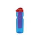 a transparent blue bottle & red lid & translucent violet infuser champion - 28 oz transparent bottle with flip lid and large infuser