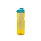 a transparent yellow bottle & cyan lid & translucent frost infuser champion - 28 oz transparent bottle with flip lid and large infuser
