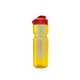 a transparent yellow bottle & red lid & translucent frost infuser champion - 28 oz transparent bottle with flip lid and large infuser