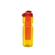 a transparent yellow bottle & red lid & translucent red infuser champion - 28 oz transparent bottle with flip lid and large infuser