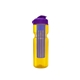a transparent yellow bottle & violet lid & translucent blue infuser champion - 28 oz transparent bottle with flip lid and large infuser
