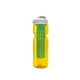 a transparent yellow bottle & white lid & translucent green infuser champion - 28 oz transparent bottle with flip lid and large infuser