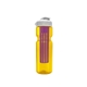a transparent yellow bottle & white lid & translucent violet infuser champion - 28 oz transparent bottle with flip lid and large infuser
