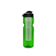 a transparent green bottle & black lid & translucent frost infuser champion - 28 oz transparent bottle with flip lid and large infuser