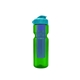 a transparent green bottle & cyan lid & translucent blue infuser champion - 28 oz transparent bottle with flip lid and large infuser