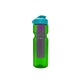 a transparent green bottle & cyan lid & translucent violet infuser champion - 28 oz transparent bottle with flip lid and large infuser