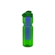 a transparent green bottle & green lid & translucent blue infuser champion - 28 oz transparent bottle with flip lid and large infuser