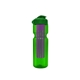 a transparent green bottle & green lid & translucent violet infuser champion - 28 oz transparent bottle with flip lid and large infuser