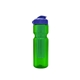 a transparent green bottle & reflex blue lid & translucent green infuser champion - 28 oz transparent bottle with flip lid and large infuser