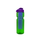 a transparent green bottle & violet lid & translucent blue infuser champion - 28 oz transparent bottle with flip lid and large infuser