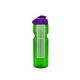 a transparent green bottle & violet lid & translucent frost infuser champion - 28 oz transparent bottle with flip lid and large infuser