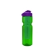 a transparent green bottle & violet lid & translucent green infuser champion - 28 oz transparent bottle with flip lid and large infuser