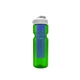 a transparent green bottle & white lid & translucent blue infuser champion - 28 oz transparent bottle with flip lid and large infuser