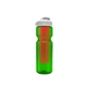 a transparent green bottle & white lid & translucent red infuser champion - 28 oz transparent bottle with flip lid and large infuser