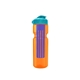 a transparent orange bottle & cyan lid & translucent blue infuser champion - 28 oz transparent bottle with flip lid and large infuser