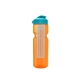 a transparent orange bottle & cyan lid & translucent frost infuser champion - 28 oz transparent bottle with flip lid and large infuser