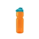 a transparent orange bottle & cyan lid & translucent orange infuser champion - 28 oz transparent bottle with flip lid and large infuser