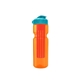 a transparent orange bottle & cyan lid & translucent red infuser champion - 28 oz transparent bottle with flip lid and large infuser