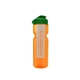 a transparent orange bottle & green lid & translucent frost infuser champion - 28 oz transparent bottle with flip lid and large infuser