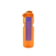 a transparent orange bottle & orange lid & translucent blue infuser champion - 28 oz transparent bottle with flip lid and large infuser