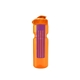 a transparent orange bottle & orange lid & translucent violet infuser champion - 28 oz transparent bottle with flip lid and large infuser