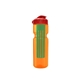 a transparent orange bottle & red lid & translucent green infuser champion - 28 oz transparent bottle with flip lid and large infuser