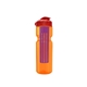 a transparent orange bottle & red lid & translucent violet infuser champion - 28 oz transparent bottle with flip lid and large infuser