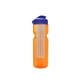 a transparent orange bottle & reflex blue lid & translucent frost infuser champion - 28 oz transparent bottle with flip lid and large infuser