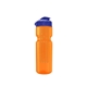 a transparent orange bottle & reflex blue lid & translucent orange infuser champion - 28 oz transparent bottle with flip lid and large infuser
