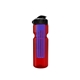a transparent red bottle & black lid & translucent blue infuser champion - 28 oz transparent bottle with flip lid and large infuser