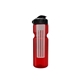 a transparent red bottle & black lid & translucent frost infuser champion - 28 oz transparent bottle with flip lid and large infuser