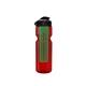 a transparent red bottle & black lid & translucent green infuser champion - 28 oz transparent bottle with flip lid and large infuser